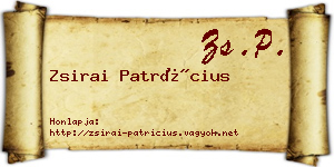 Zsirai Patrícius névjegykártya